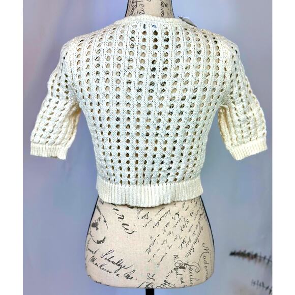 525 America Adele Cropped Short Sleeves Cardi Chalk size S - Picture 11 of 14